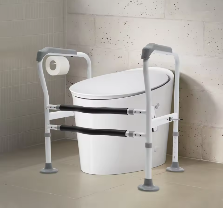 Verstelbaar Toilet Veiligheidsframe met Steunrails – Vrijstaand en Stabiel