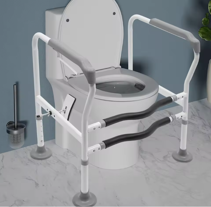 Verstelbaar Toilet Veiligheidsframe met Steunrails – Vrijstaand en Stabiel