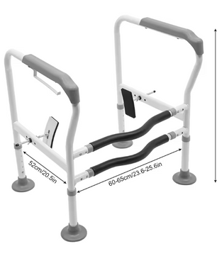 Verstelbaar Toilet Veiligheidsframe met Steunrails – Vrijstaand en Stabiel