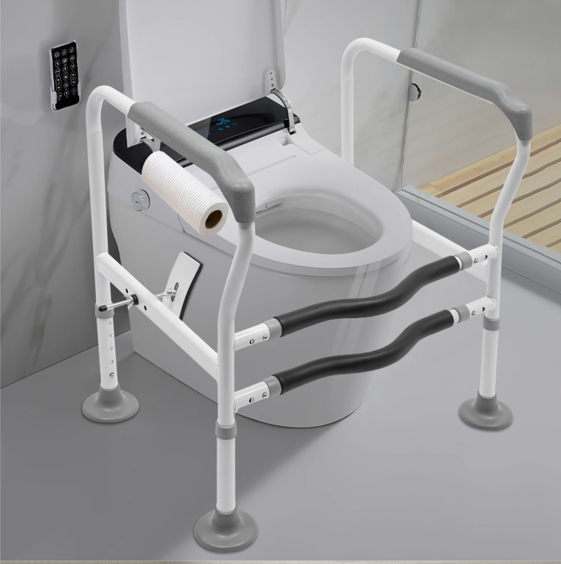 Verstelbaar Toilet Veiligheidsframe met Steunrails – Vrijstaand en Stabiel