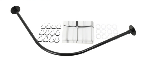 L-Vormige Uitschuifbare Douchegordijnrail Hoek – Zonder Boren, RVS