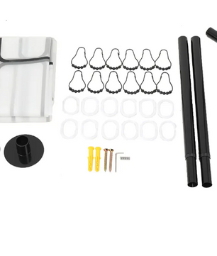 L-Vormige Uitschuifbare Douchegordijnrail Hoek – Zonder Boren, RVS