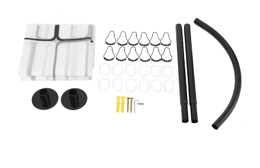 L-Vormige Uitschuifbare Douchegordijnrail Hoek – Zonder Boren, RVS