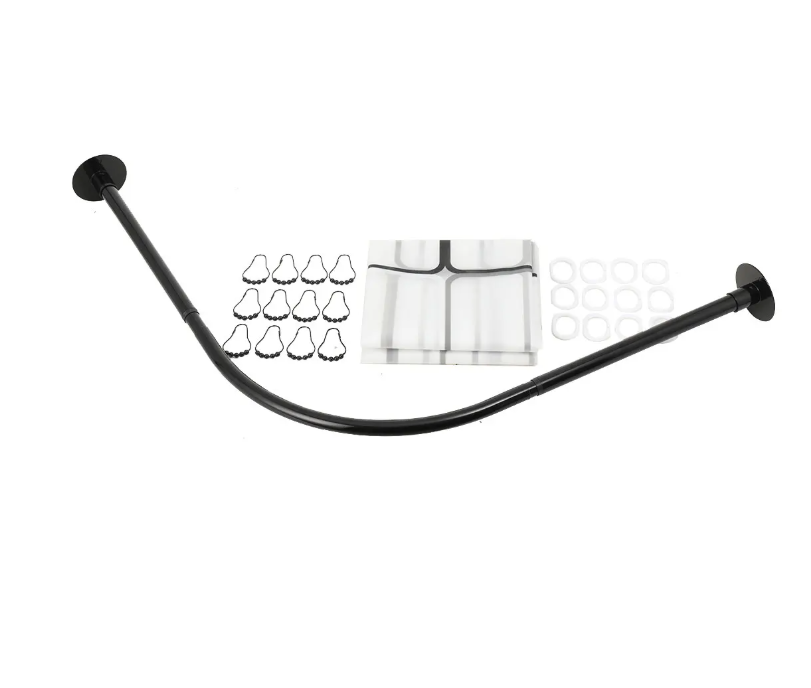 L-Vormige Uitschuifbare Douchegordijnrail Hoek – Zonder Boren, RVS