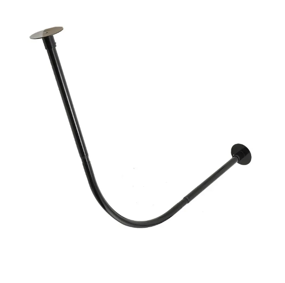 L-Vormige Uitschuifbare Douchegordijnrail Hoek – Zonder Boren, RVS