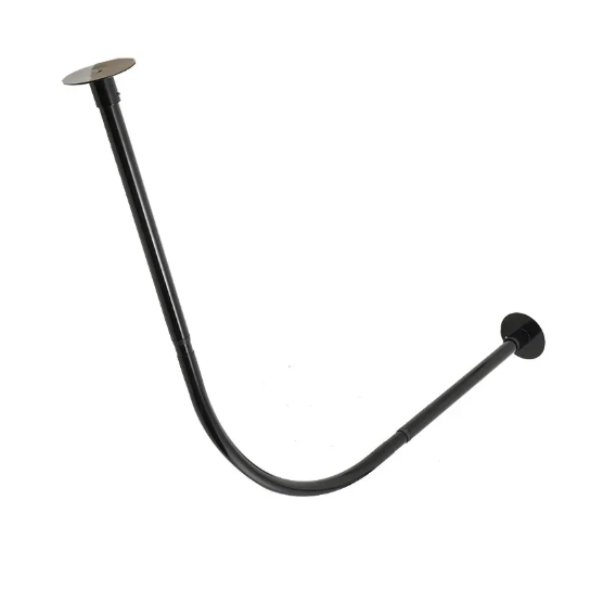 L-Vormige Uitschuifbare Douchegordijnrail Hoek – Zonder Boren, RVS