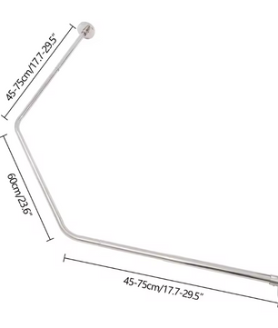 RVS Hoek Douchegordijnrail Uitschuifbaar – Zonder Boren, Verstelbaar