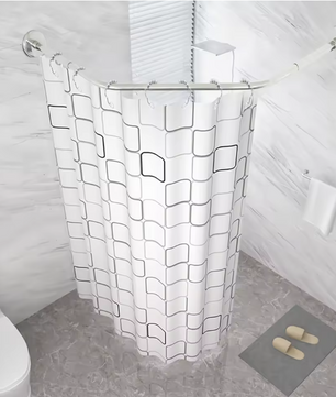 RVS Hoek Douchegordijnrail Uitschuifbaar – Zonder Boren, Verstelbaar