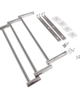 Uitschuifbaar Handdoekrek met 3 Stangen en Haken – RVS Wandmontage