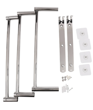 Uitschuifbaar Handdoekrek met 3 Stangen en Haken – RVS Wandmontage