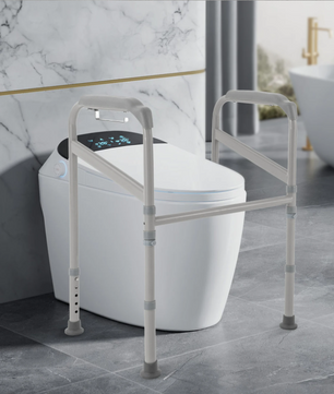Verstelbare Toilet Sta-Hulp met Antislip Ondersteuningsframe – Stevig, Veilig en Comfortabel