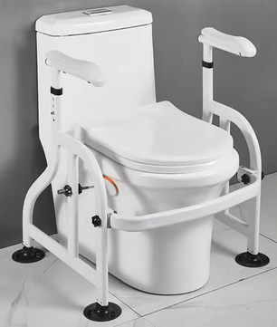 Verstelbare Toilet Armsteun met Zuignappen – Antislip Sta-Op Hulp van Koolstofstaal