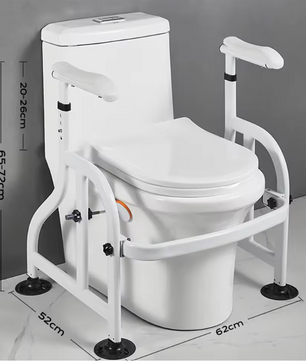 Verstelbare Toilet Armsteun met Zuignappen – Antislip Sta-Op Hulp van Koolstofstaal