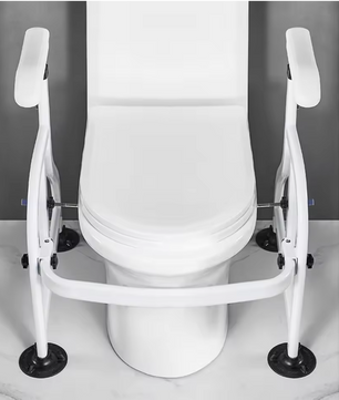 Verstelbare Toilet Armsteun met Zuignappen – Antislip Sta-Op Hulp van Koolstofstaal