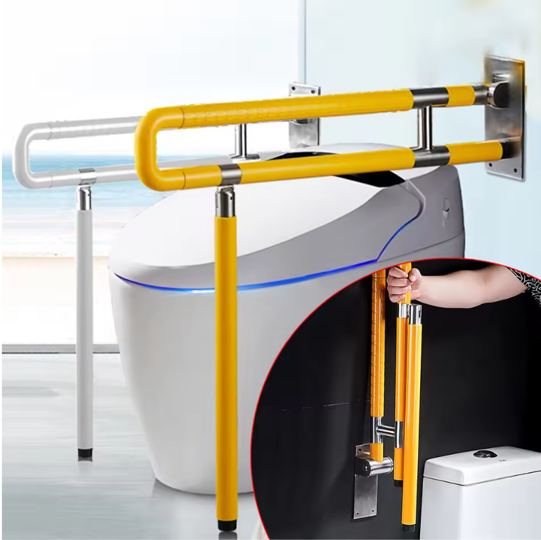 Opklapbare Toilet Veiligheidsbeugel voor Wandmontage – RVS, Met Nachtverlichting