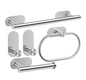 Zelfklevende Badkamer Accessoire Set zonder Boren – Handdoekhouder, Papierhouder en Haak van RVS