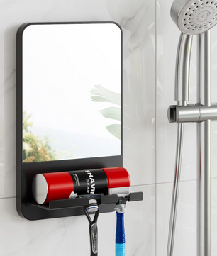 Nevelvrije Douche Spiegel met Zuignap en Scheermeshouder – Acryl, Zonder Boren