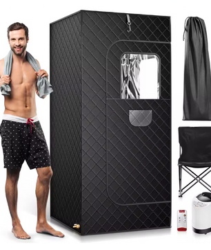 Volledige Lichaam Stoomsauna voor Thuis – 1000W Eenpersoons Sauna Set met Afstandsbediening