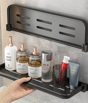 Opvouwbare Wandgemonteerde Opbergplank van Aluminium – Ruimtebesparend en Elegant