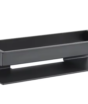 Wandgemonteerde Badkamerplank van Aluminium met RVS Stang – Mat Zwart