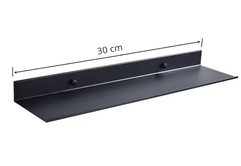 Wandgemonteerde Badkamerplank van Aluminium – Modern Opbergrek Mat Zwart
