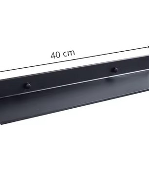 Wandgemonteerde Badkamerplank van Aluminium – Modern Opbergrek Mat Zwart