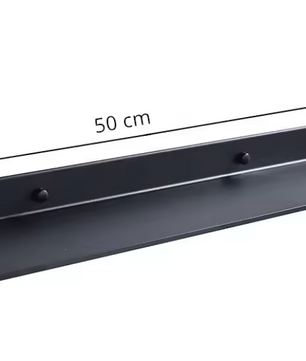 Wandgemonteerde Badkamerplank van Aluminium – Modern Opbergrek Mat Zwart