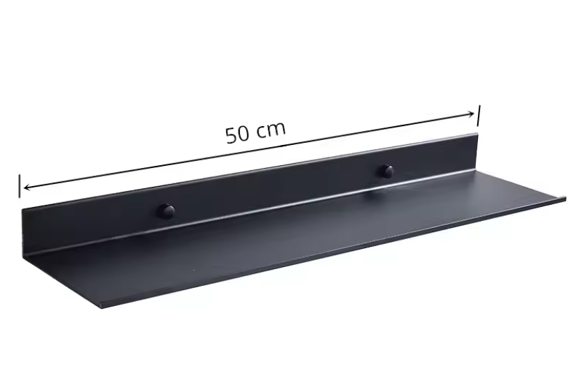 Wandgemonteerde Badkamerplank van Aluminium – Modern Opbergrek Mat Zwart