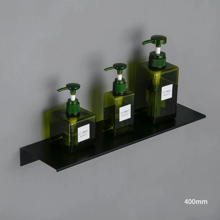 Wandgemonteerde Badkamerplank van Aluminium – Modern Opbergrek Mat Zwart