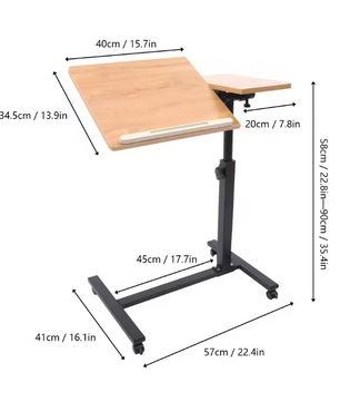 Verstelbaar Laptop- en Bedbureau met Wielen – Opklapbaar en Multifunctioneel