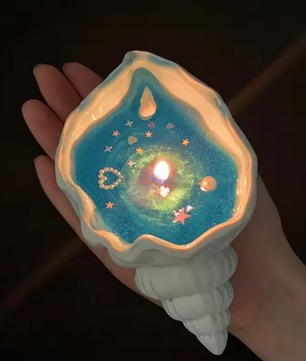 Geurkaars in Schelpvorm – Aromatherapie Gelkaars in Mediterrane Stijl