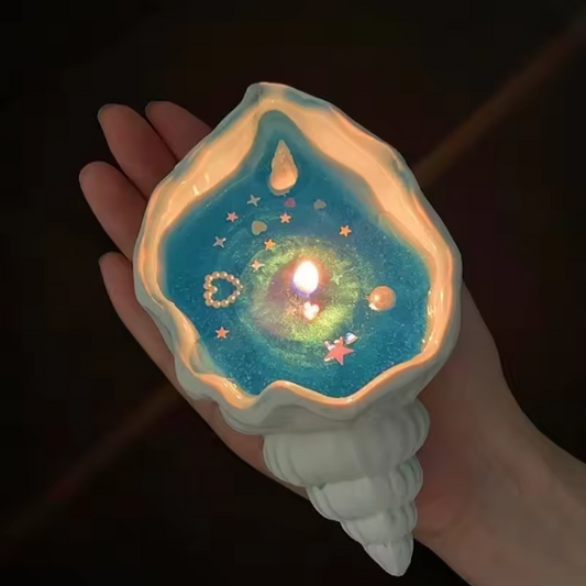 Geurkaars in Schelpvorm – Aromatherapie Gelkaars in Mediterrane Stijl