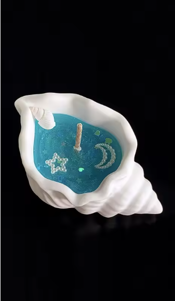 Geurkaars in Schelpvorm – Aromatherapie Gelkaars in Mediterrane Stijl