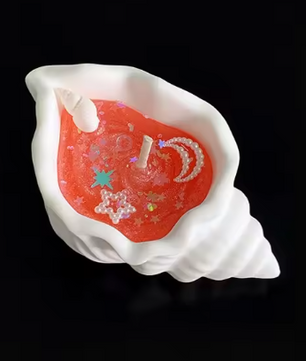 Geurkaars in Schelpvorm – Aromatherapie Gelkaars in Mediterrane Stijl