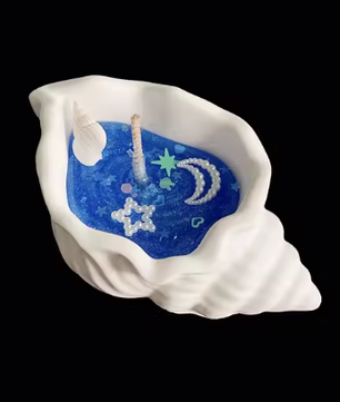 Geurkaars in Schelpvorm – Aromatherapie Gelkaars in Mediterrane Stijl