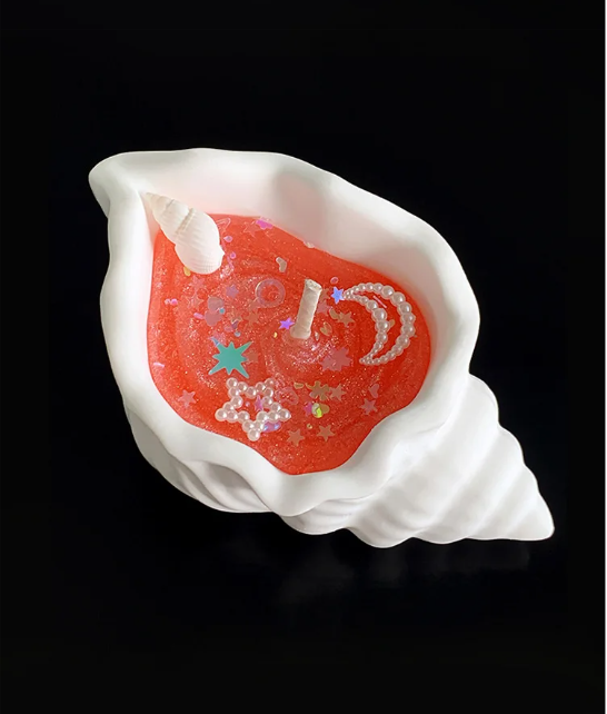 Geurkaars in Schelpvorm – Aromatherapie Gelkaars in Mediterrane Stijl