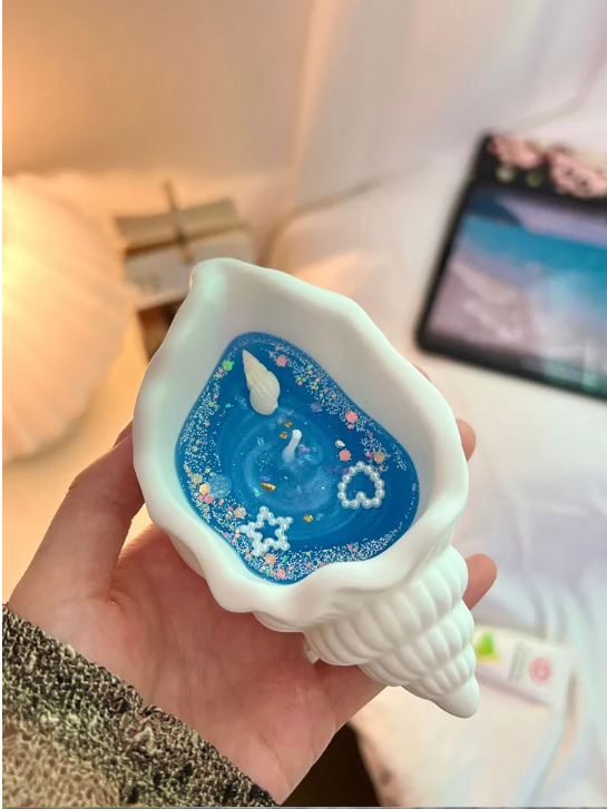 Geurkaars in Schelpvorm – Aromatherapie Gelkaars in Mediterrane Stijl