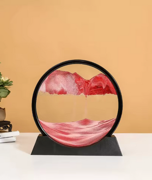 3D Bewegend Zandkunst Schilderij – Ronde Glazen Sandscape Decoratie