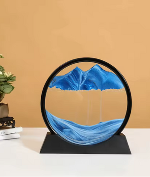 3D Bewegend Zandkunst Schilderij – Ronde Glazen Sandscape Decoratie