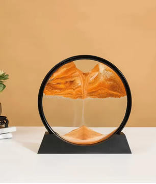 3D Bewegend Zandkunst Schilderij – Ronde Glazen Sandscape Decoratie