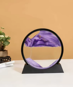 3D Bewegend Zandkunst Schilderij – Ronde Glazen Sandscape Decoratie