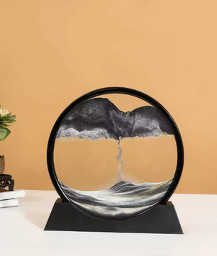 3D Bewegend Zandkunst Schilderij – Ronde Glazen Sandscape Decoratie