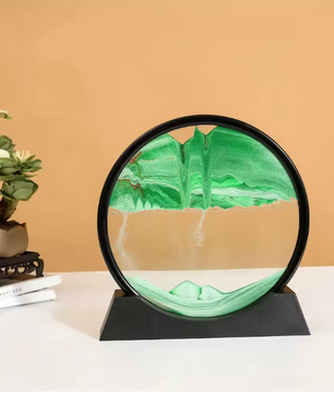 3D Bewegend Zandkunst Schilderij – Ronde Glazen Sandscape Decoratie