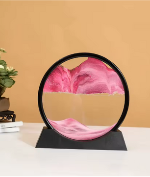 3D Bewegend Zandkunst Schilderij – Ronde Glazen Sandscape Decoratie