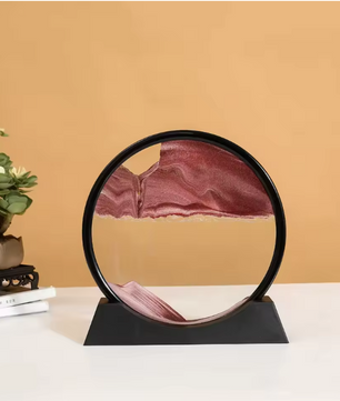 3D Bewegend Zandkunst Schilderij – Ronde Glazen Sandscape Decoratie