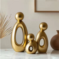 Moderne Familie Sculptuur – Minimalistische Holle Decoratie in Scandinavische Stijl