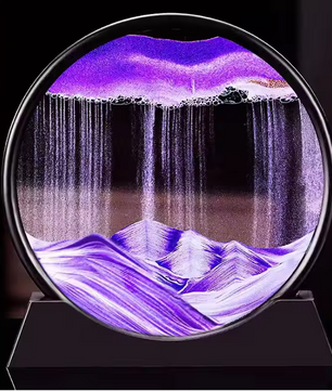 3D Bewegend Zandkunst Schilderij – Ronde Glazen Sandscape Decoratie