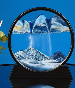 3D Bewegend Zandkunst Schilderij – Ronde Glazen Sandscape Decoratie