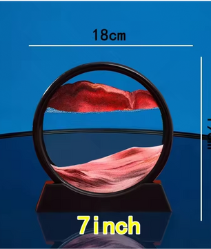 3D Bewegend Zandkunst Schilderij – Ronde Glazen Sandscape Decoratie