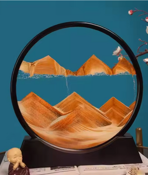 3D Bewegend Zandkunst Schilderij – Ronde Glazen Sandscape Decoratie
